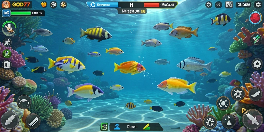 Tampilan gameplay Tembak Ikan yang seru dan menantang di underwater.
